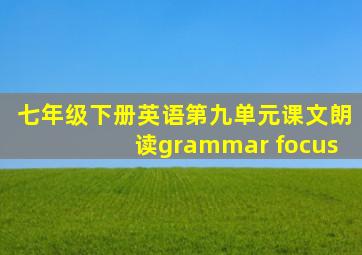 七年级下册英语第九单元课文朗读grammar focus